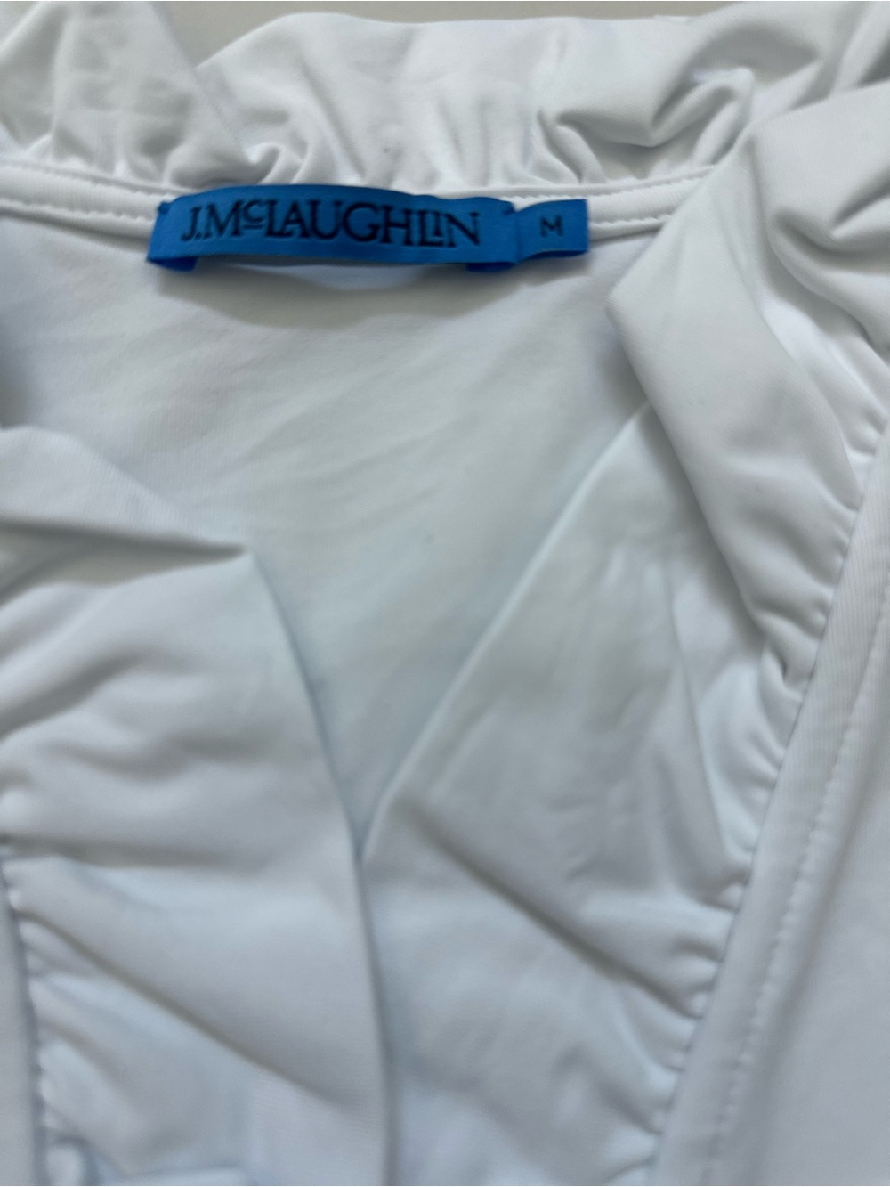 J. McLaughlin White Ruffled V-Neck Sleeveless Crop Top - Picture 7 of 7